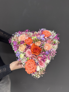 Srdce flowerbox barevný mix